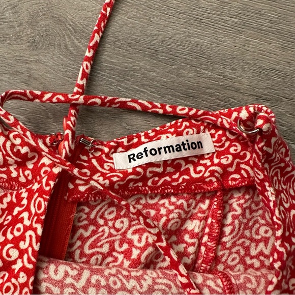 Reformation red squiggle mini dress - Picture 4 of 8